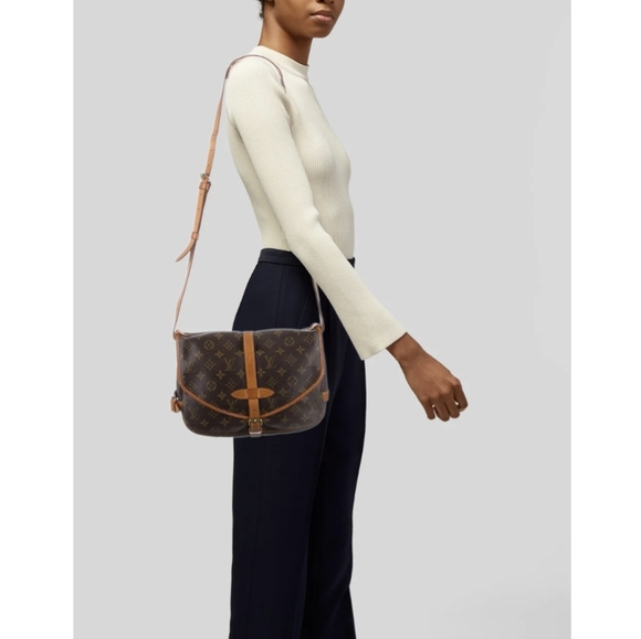 Louis Vuitton Handbags - LOUIS VUITTON Monogram Saumur 30 Canvas Crossbody Bag Brown